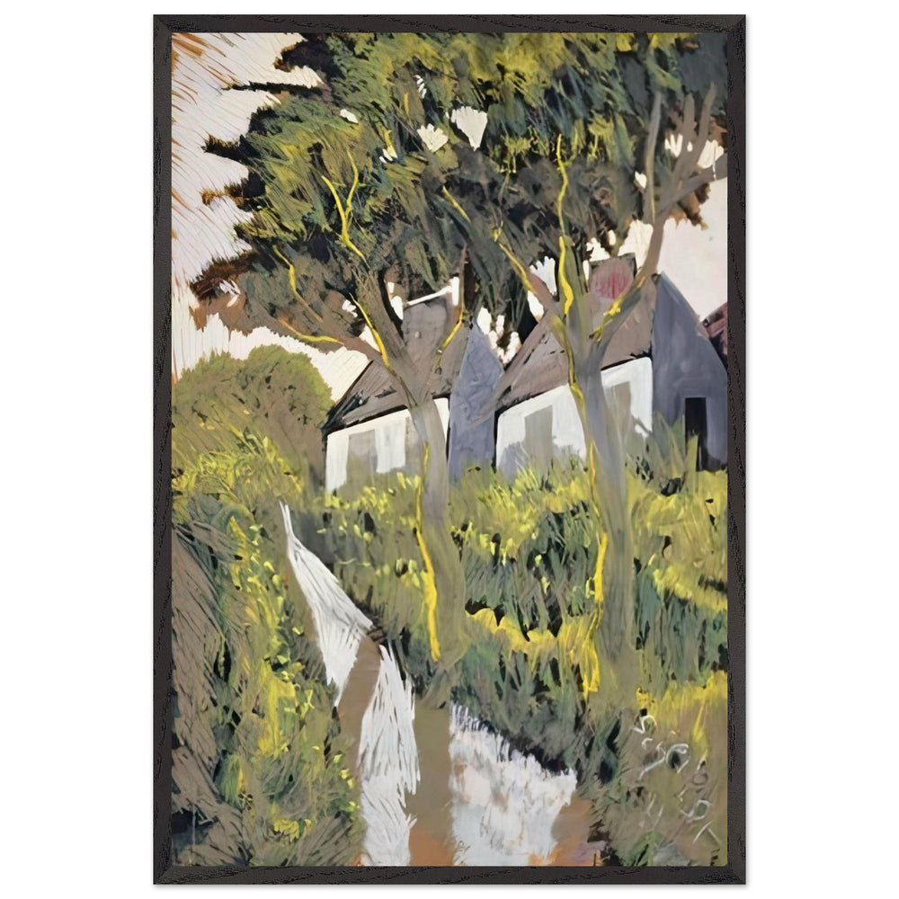 Házak Fákkal by Scheiber Hugó, framed poster