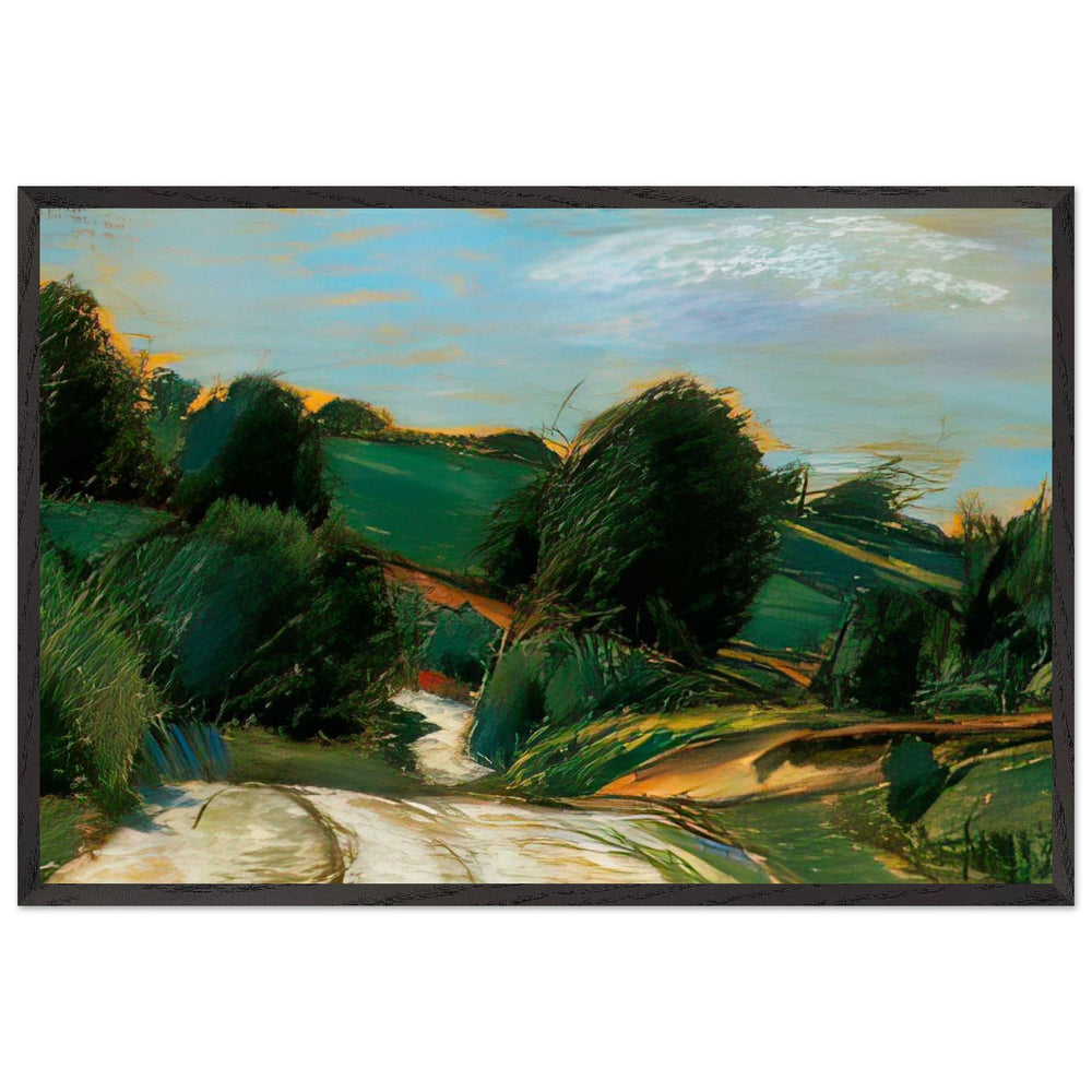 Hill Landscape by Istvan Nagy, framed poster
