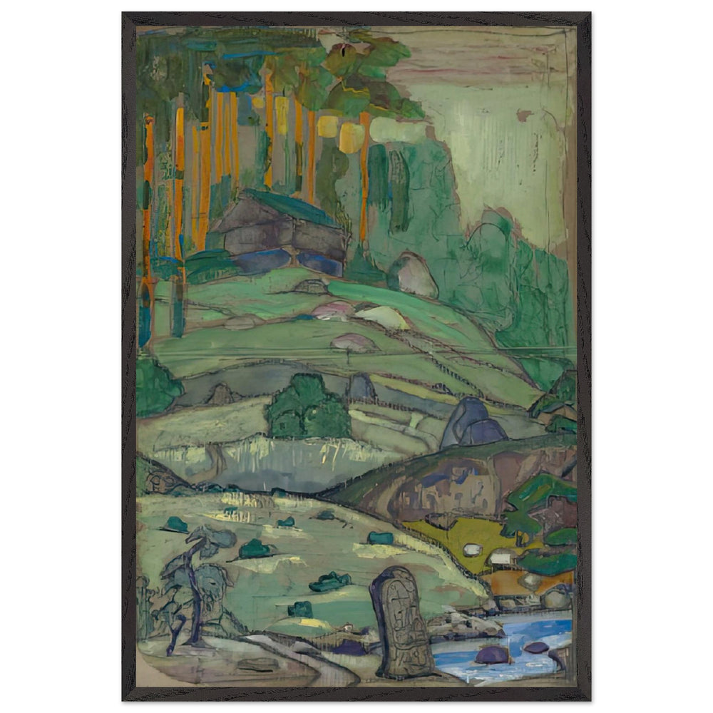 Hills by Nicholas Roerich, framed poster