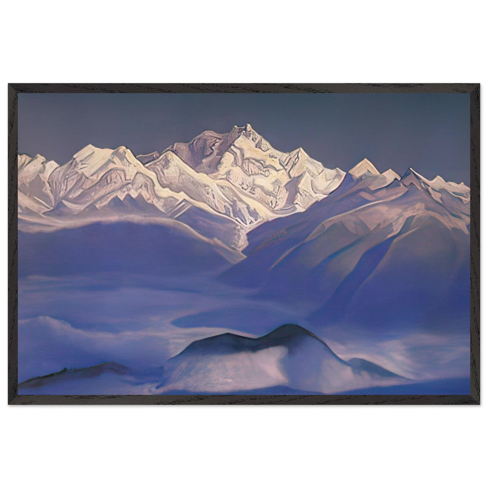 Himalayas. Blue Mountains by Nicholas Roerich, framed poster