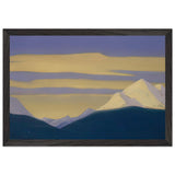Himalayas. Golden Clouds on a Purple Sky by Nicholas Roerich, framed poster, view 2