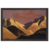 Himalayas. Mountains lit by sunset by Nicholas Roerich, framed poster, view 2