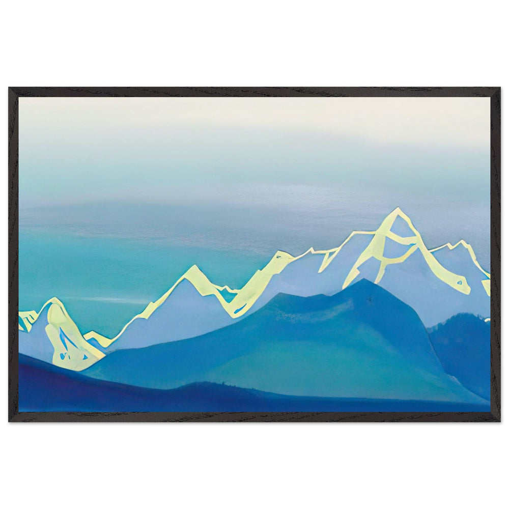 Himalayas. Sunny Contour of the Mountains by Nicholas Roerich, framed poster