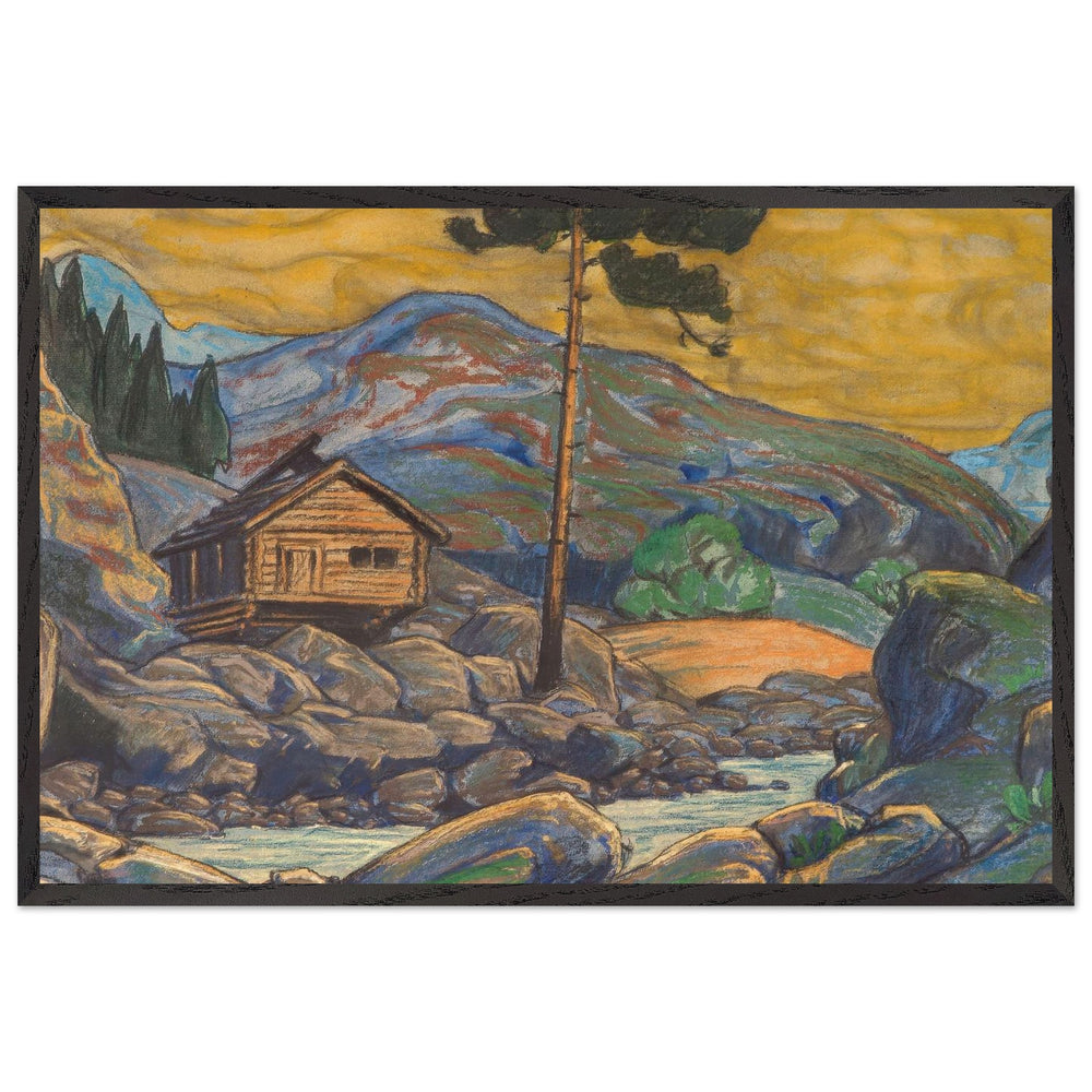 Hut in the Mountains by Nicholas Roerich, framed poster