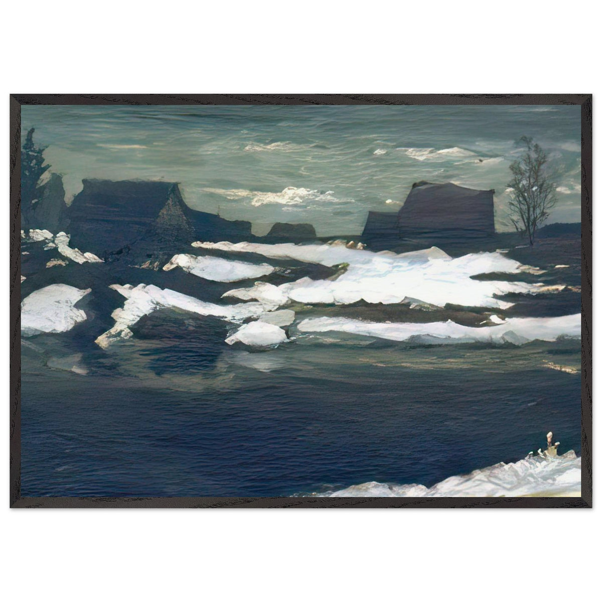 Ледоход (Ice Drift) by Vitold Byalynitsky-Birulya, framed poster, view 3