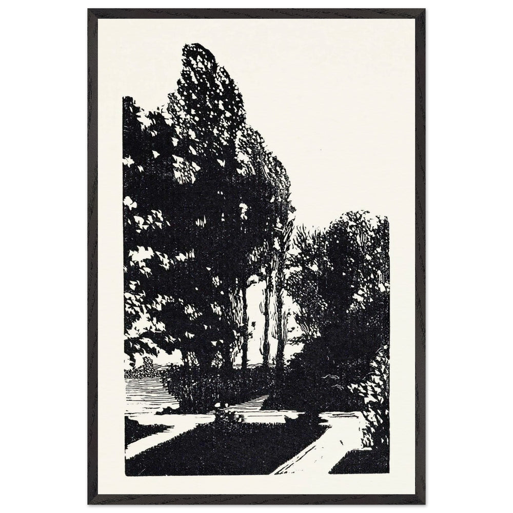 In the Park. Poplar Trees by Anna Ostroumova-Lebedeva, framed poster