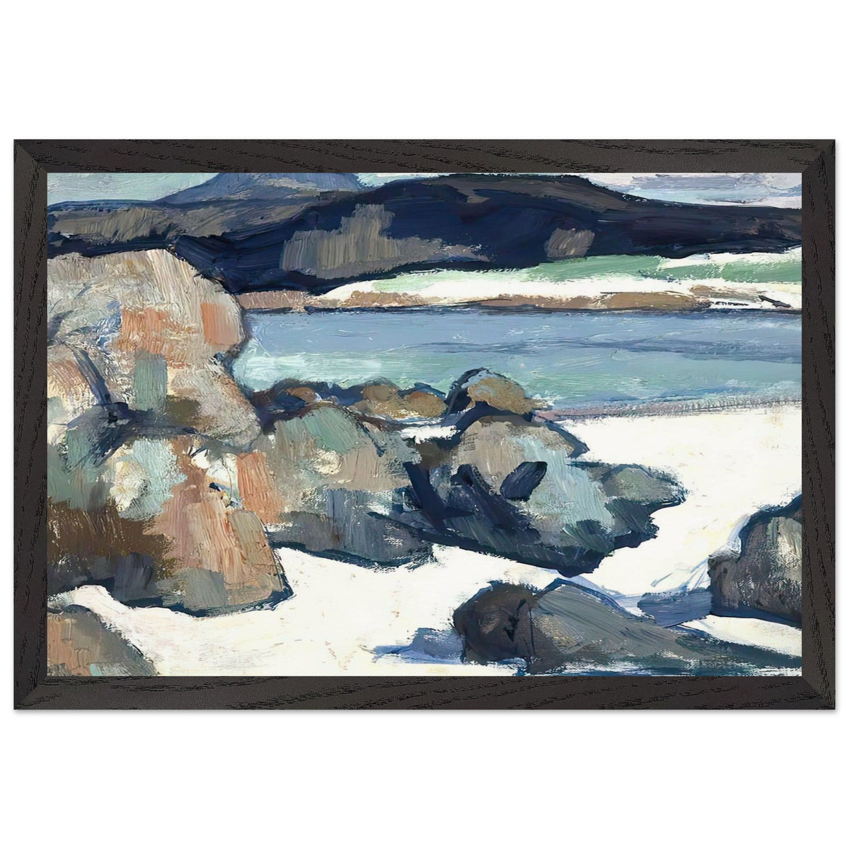 Iona Landscape. Rocks by Samuel Peploe, framed poster, view 2