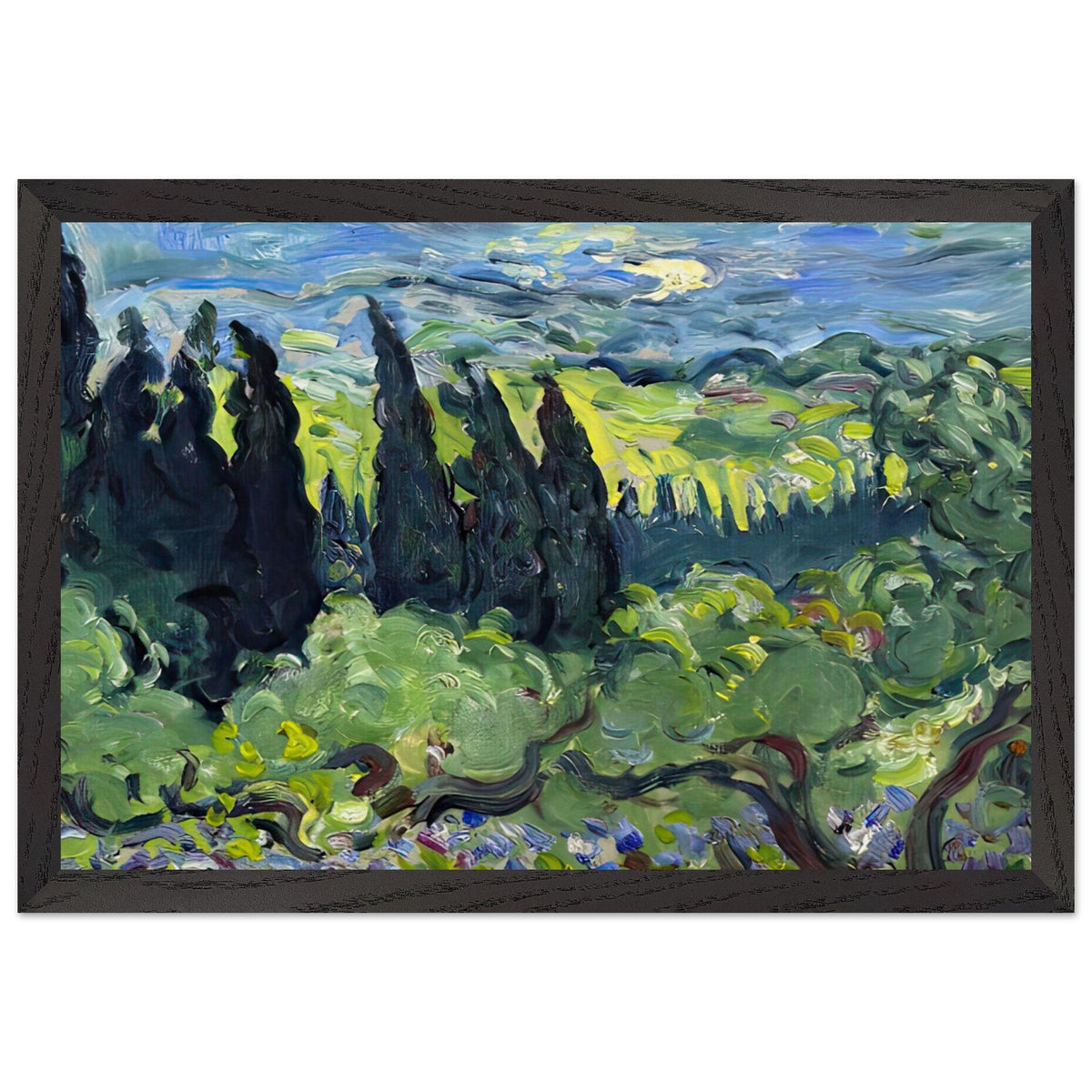 Italian Landscape, Cypresses by Louis Valtat, framed poster, view 2