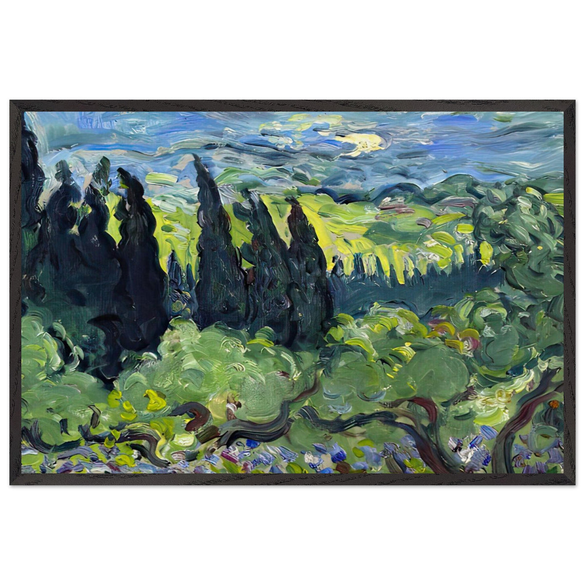 Italian Landscape, Cypresses by Louis Valtat, framed poster