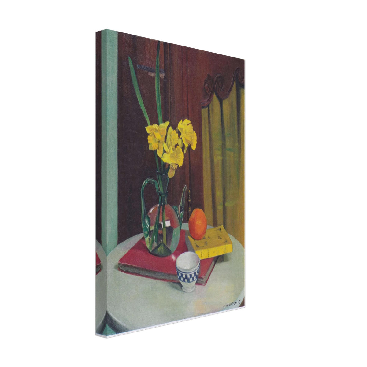 Jug with Yellow Daffodils by Felix Vallotton, canvas, view 2