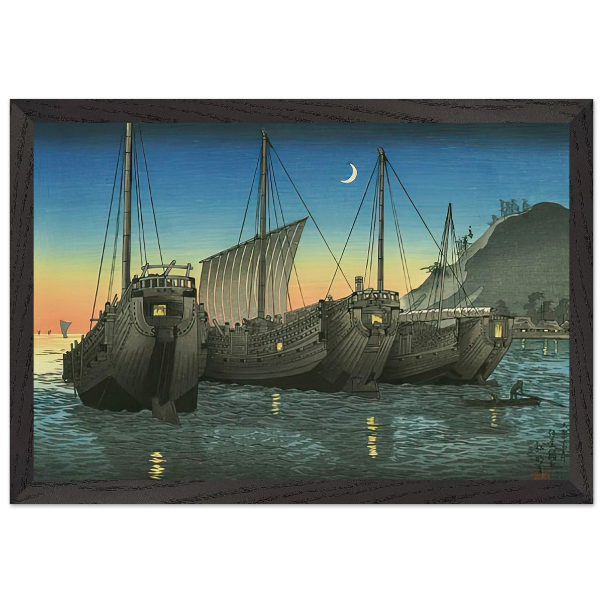 Junks in Inatori Bay by Shotei Takahashi, framed poster, view 2