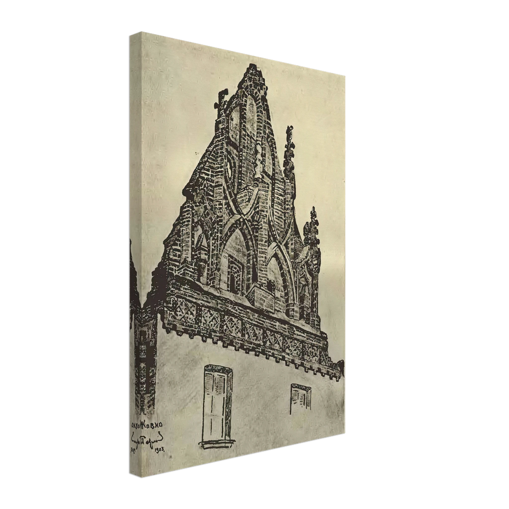 Kovno. Gothic Façade by Nicholas Roerich, canvas
