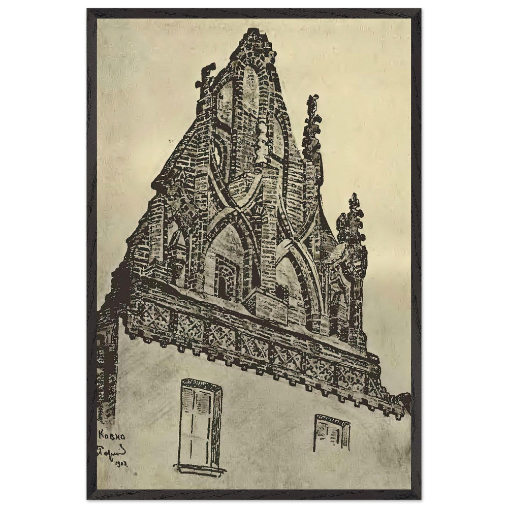 Kovno. Gothic Façade by Nicholas Roerich, framed poster