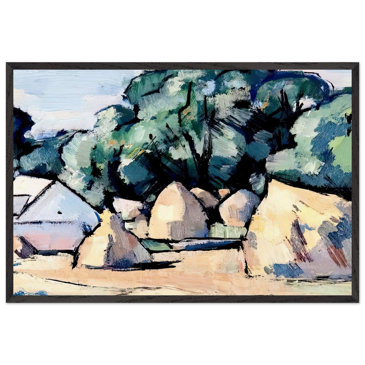 Laggan Farm Buildings near Dalbeattie by Samuel Peploe, framed poster