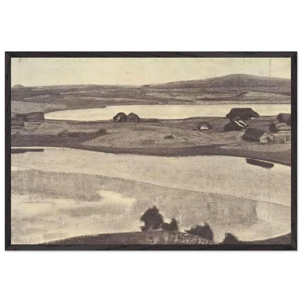 Lake Village by Nicholas Roerich, framed poster