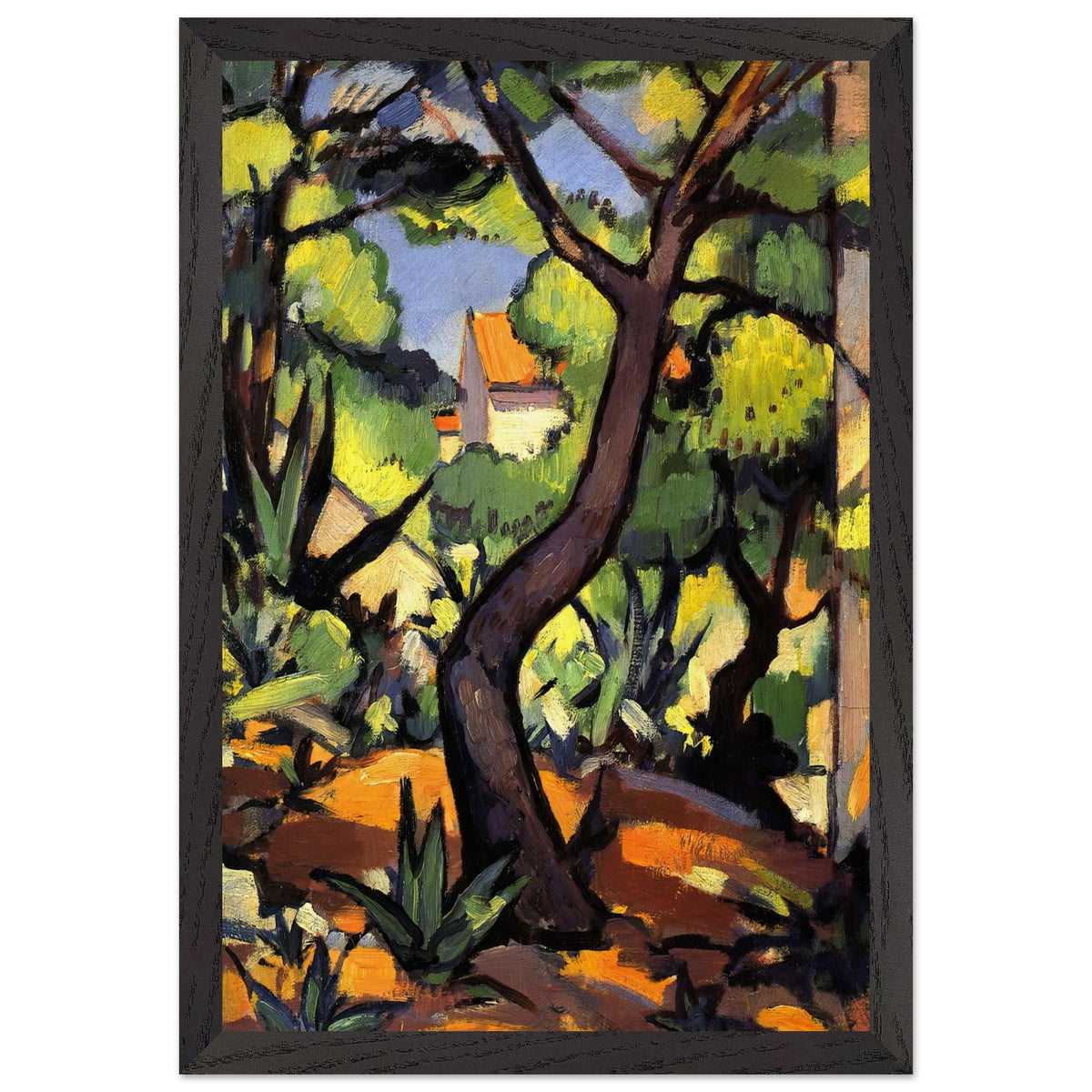 Landscape at Cassis by Samuel Peploe, framed poster, view 2