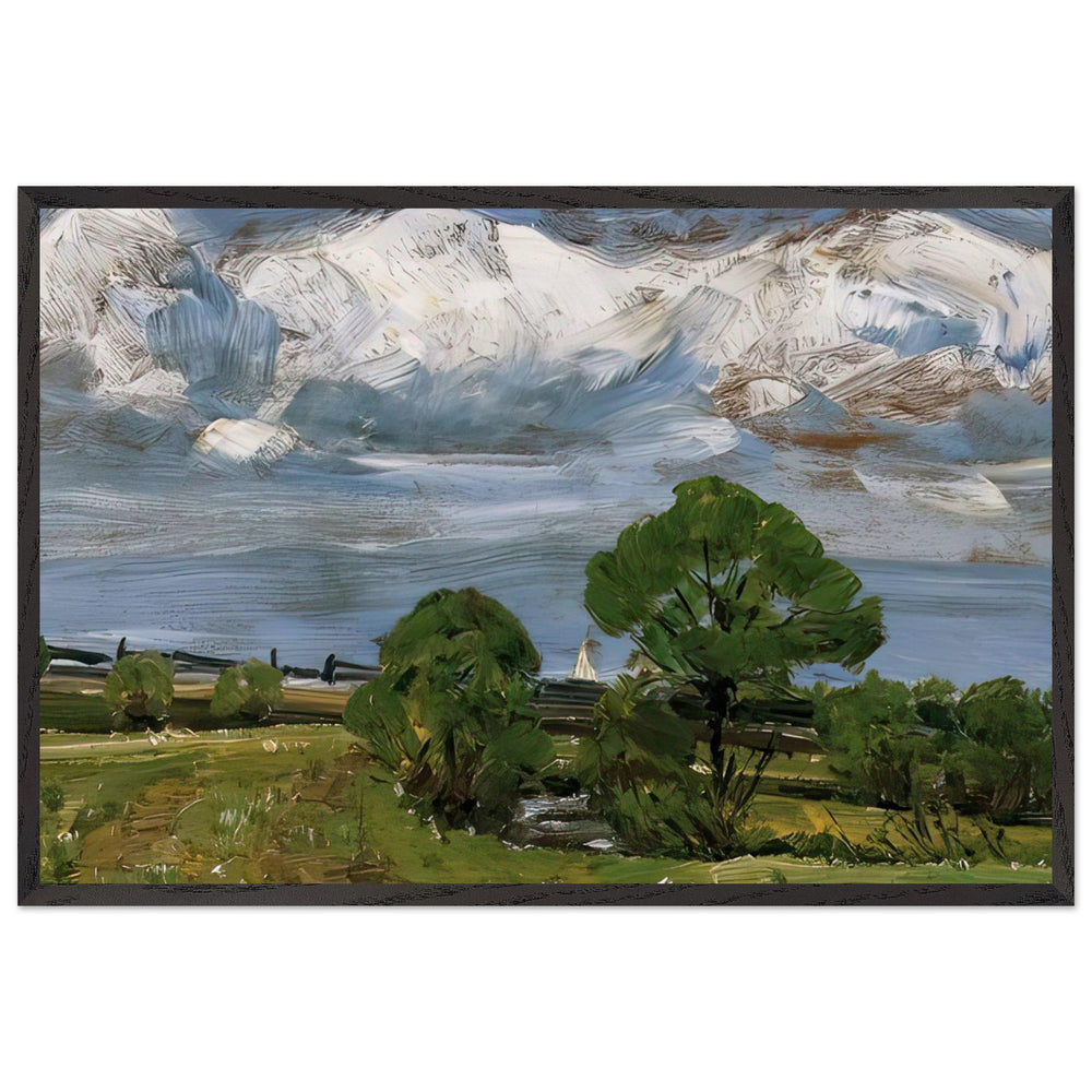 Landscape in Csik (Transylvania) by Istvan Nagy, framed poster