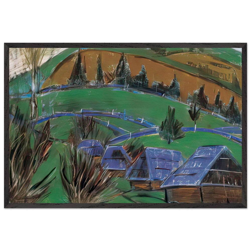 Landscape in Transylvania by Istvan Nagy, framed poster