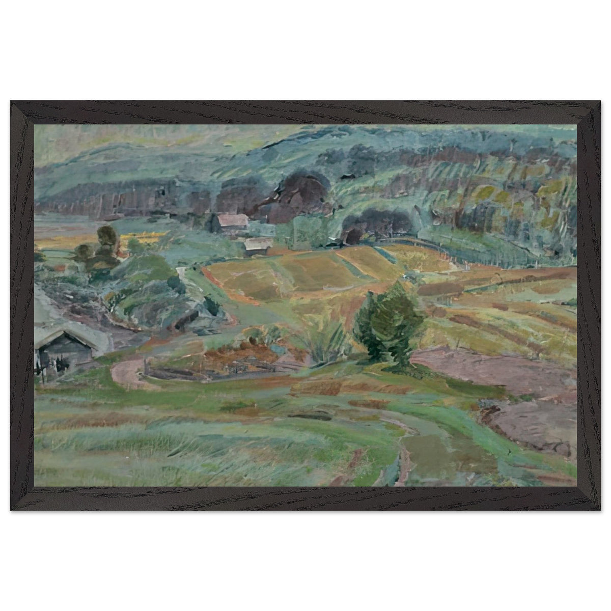 Landscape of Saarijärvi, Finland by Magnus Enckell, framed poster, view 2