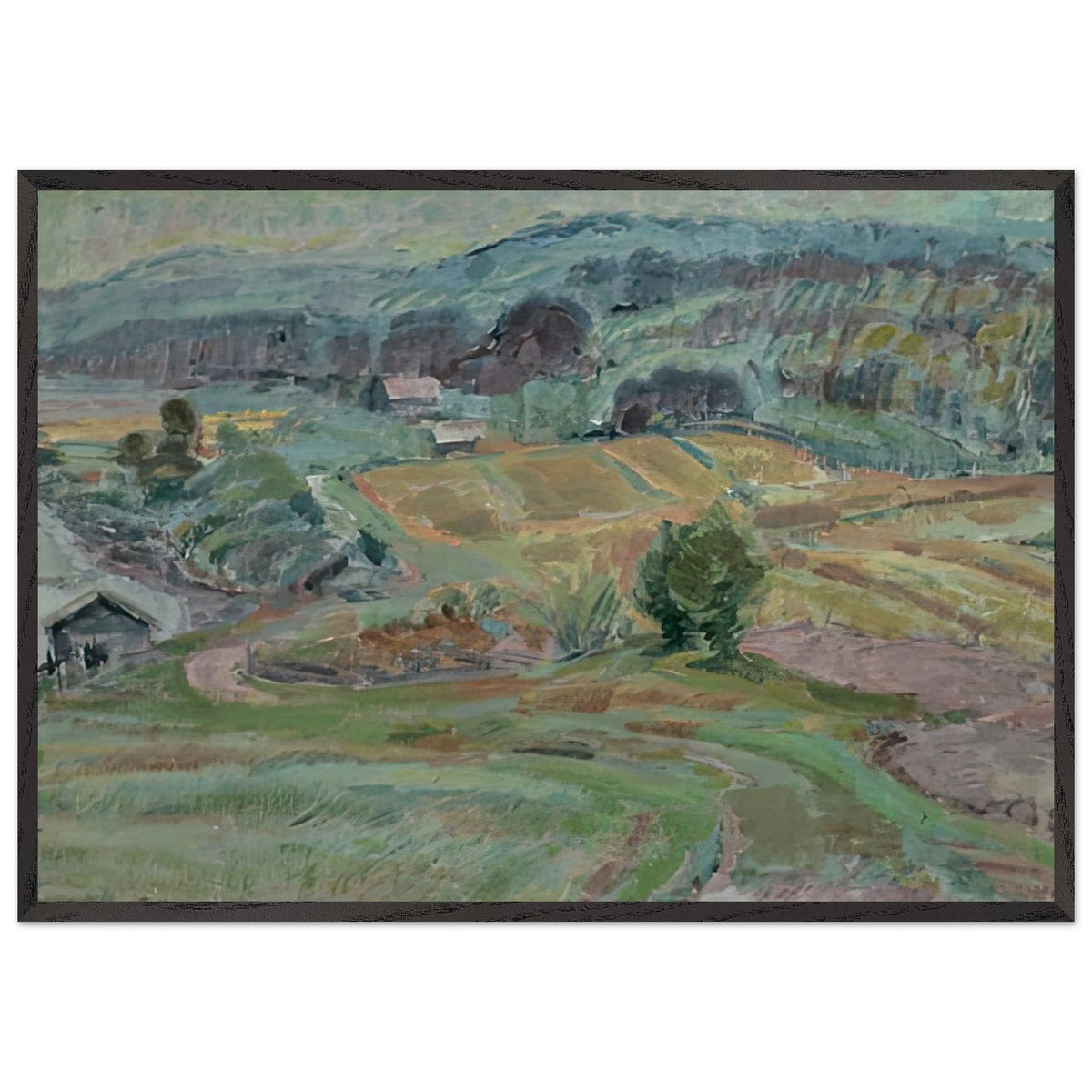 Landscape of Saarijärvi, Finland by Magnus Enckell, framed poster, view 3