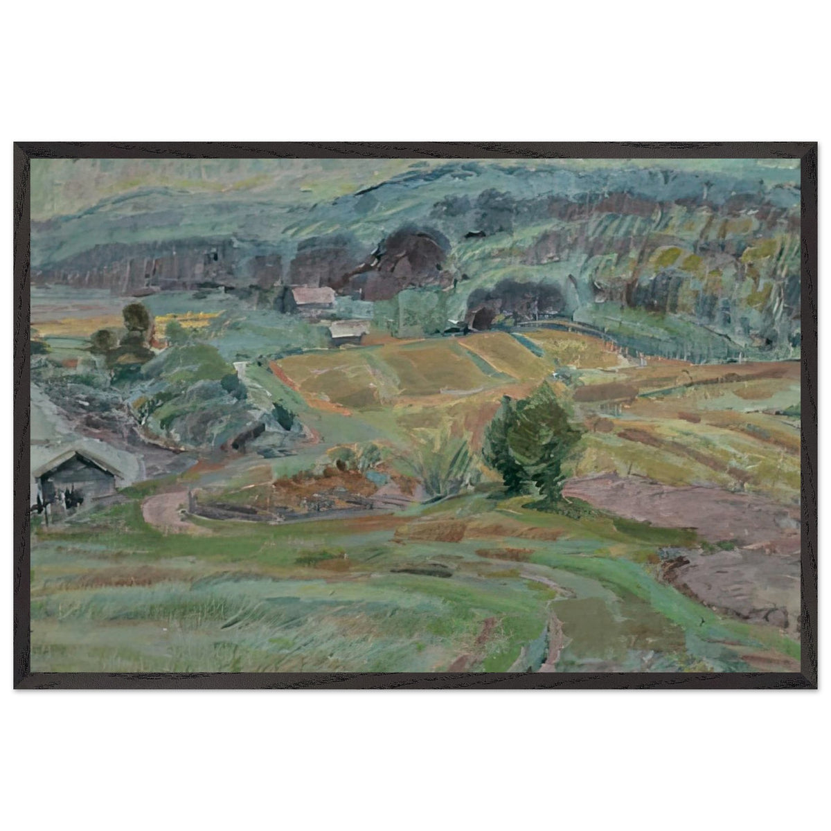Landscape of Saarijärvi, Finland by Magnus Enckell, framed poster