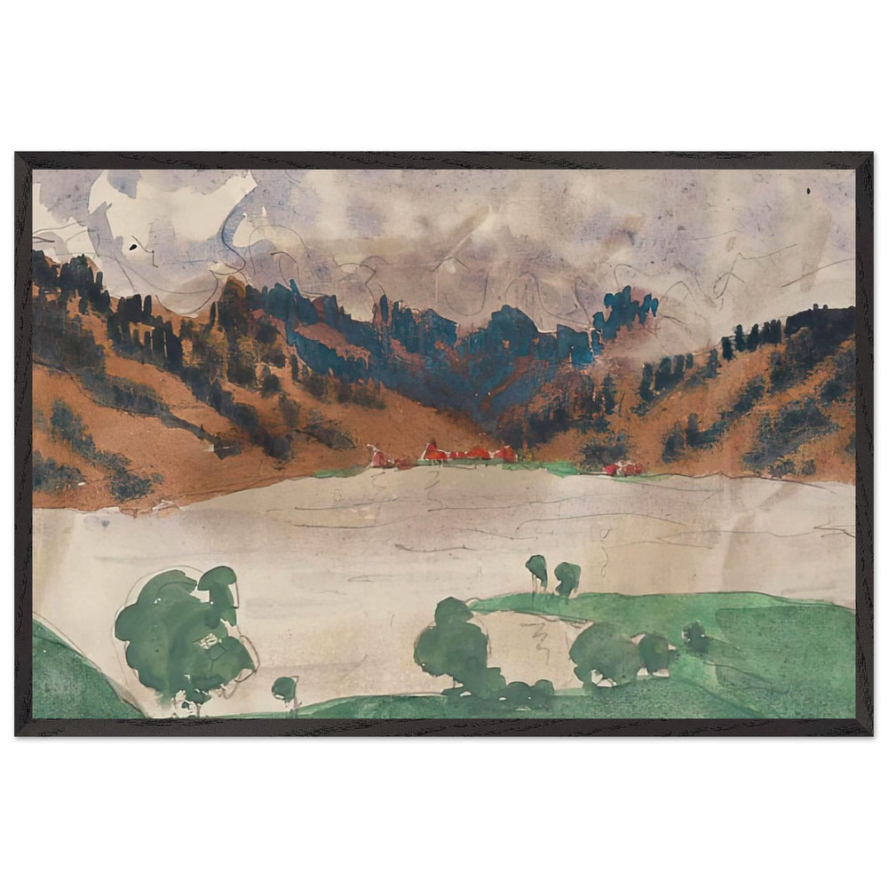 Landscape with a River by Anna Ostroumova-Lebedeva, framed poster