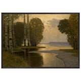 Landscape with Birch Trees by Vilhelms Purvitis, framed poster, view 3