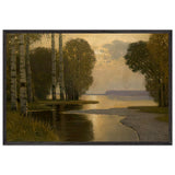 Landscape with Birch Trees by Vilhelms Purvitis, framed poster