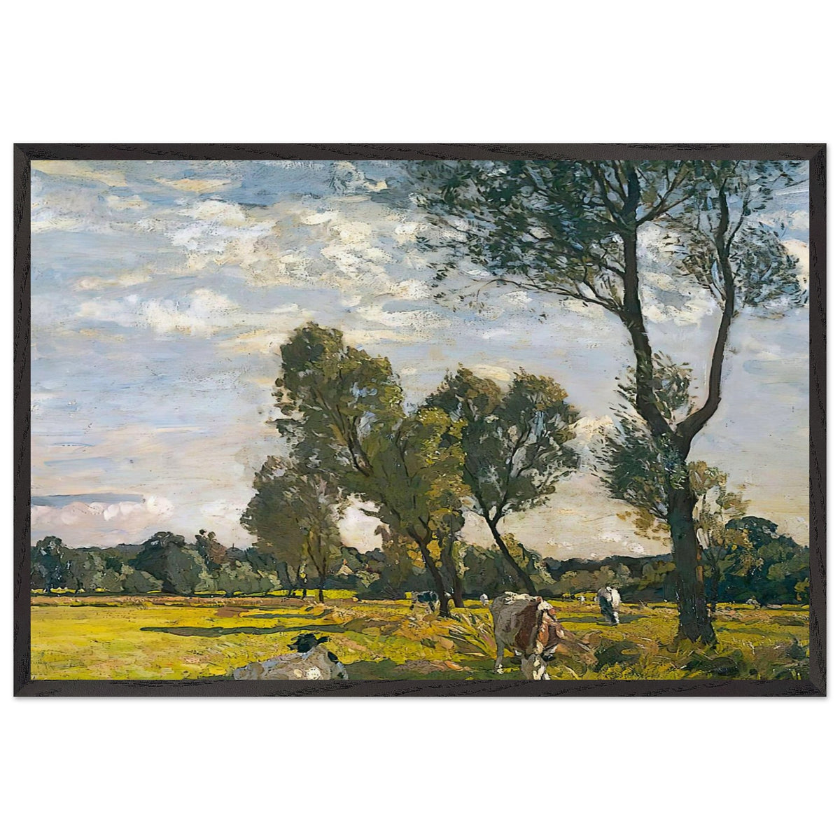 Landscape with Cattle by Algernon Talmage, framed poster