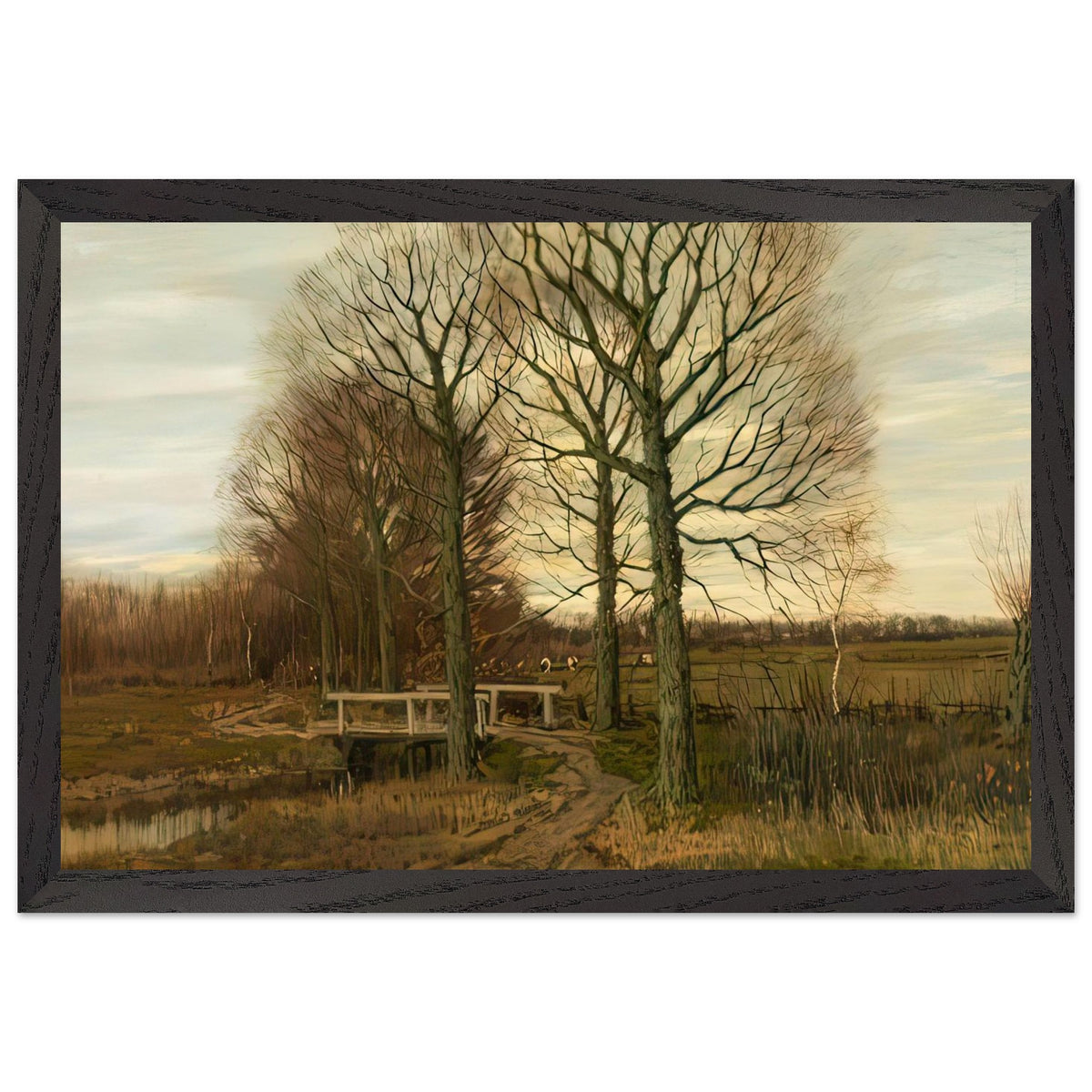 Landscape with Cattle in the Distance by Arnold Marc Gorter, framed poster, view 2