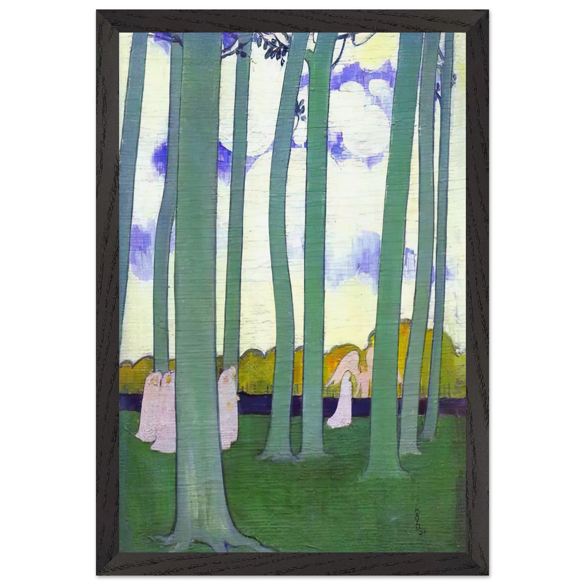 Landscape with Green Trees or Beech Trees in Kerduel by Maurice Denis, framed poster, view 2