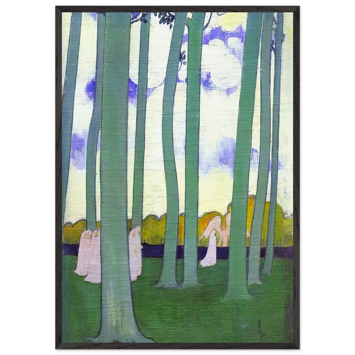 Landscape with Green Trees or Beech Trees in Kerduel by Maurice Denis, framed poster, view 3