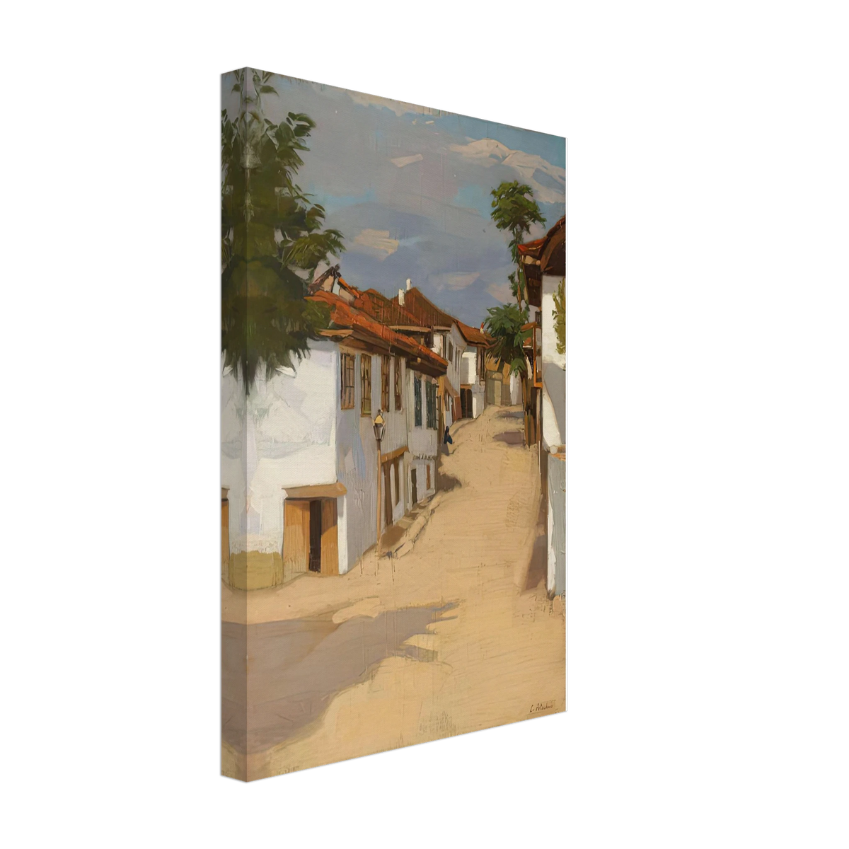 Landscape with Houses at Balcic by Constantin Artachino, canvas, view 2