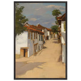 Landscape with Houses at Balcic by Constantin Artachino, framed poster