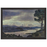 Landscape with Lake and Tree on the Shore by Nicholas Roerich, framed poster, view 2