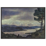 Landscape with Lake and Tree on the Shore by Nicholas Roerich, framed poster, view 3