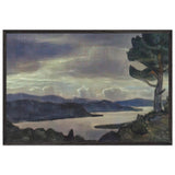 Landscape with Lake and Tree on the Shore by Nicholas Roerich, framed poster
