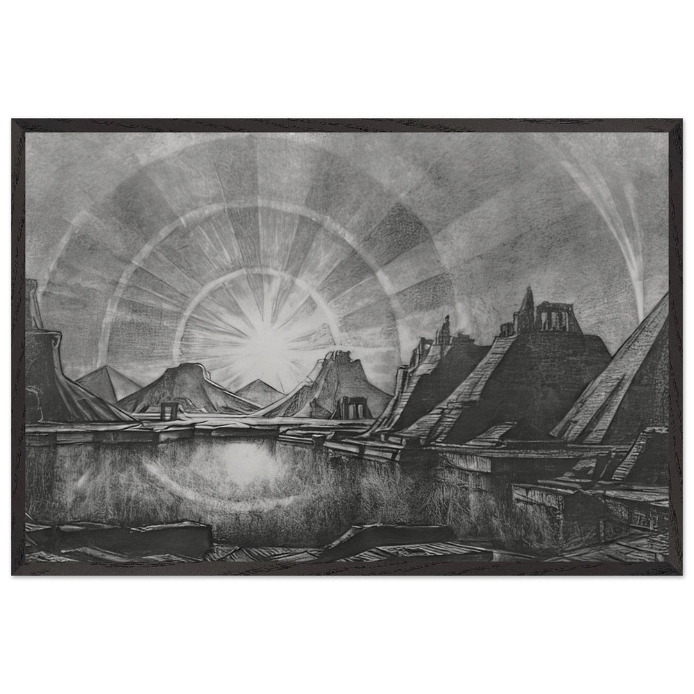 Landscape with lake by Konstantin Bogaevsky, framed poster