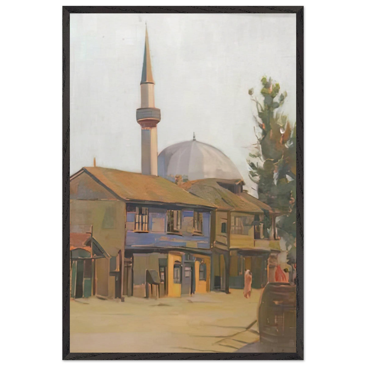 Landscape with Mosque by Constantin Artachino, framed poster