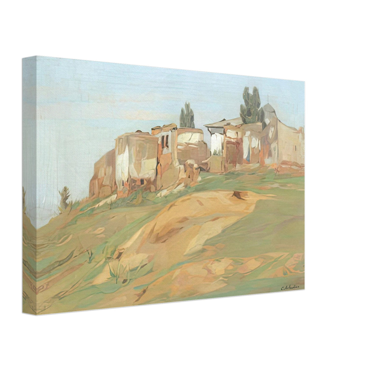 Landscape with Ruins by Constantin Artachino, canvas, view 2