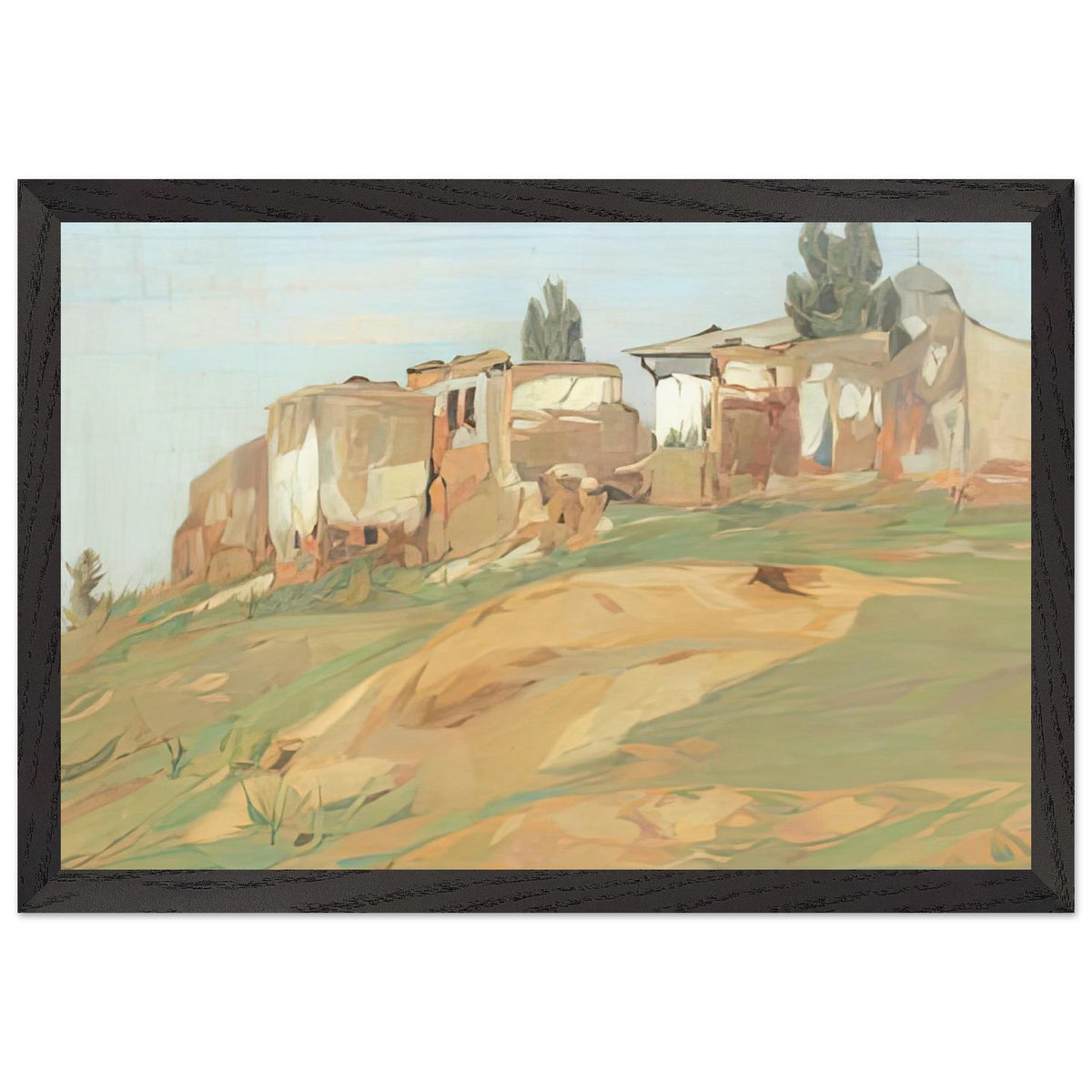Landscape with Ruins by Constantin Artachino, framed poster, view 2