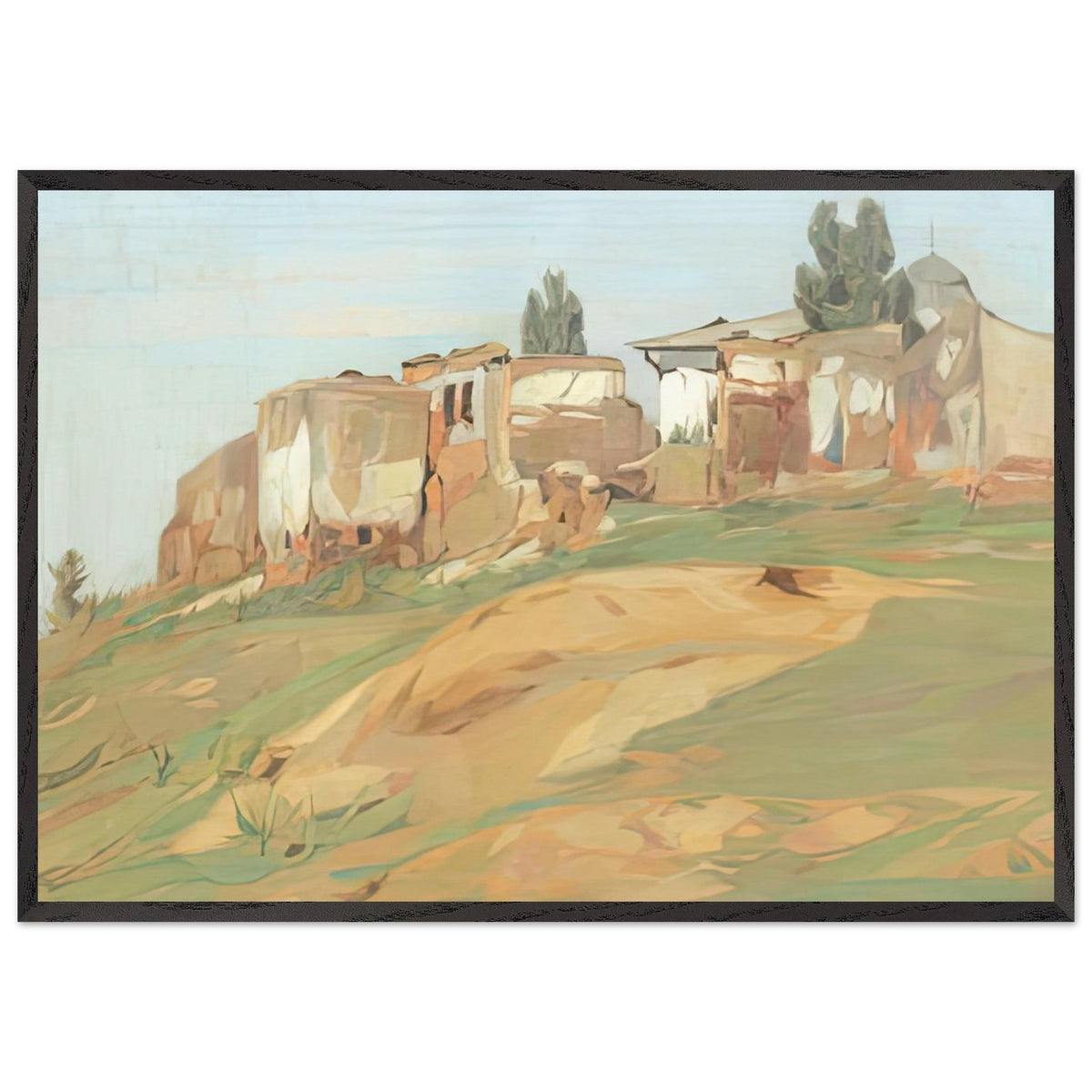 Landscape with Ruins by Constantin Artachino, framed poster, view 3