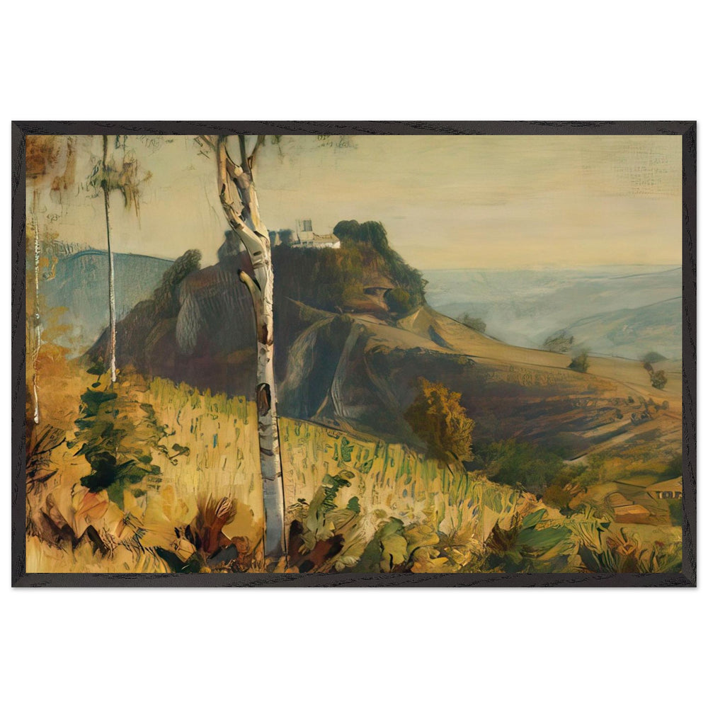Landscape with Stronghold by Stefan Popescu, framed poster