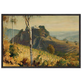 Landscape with Stronghold by Stefan Popescu, framed poster
