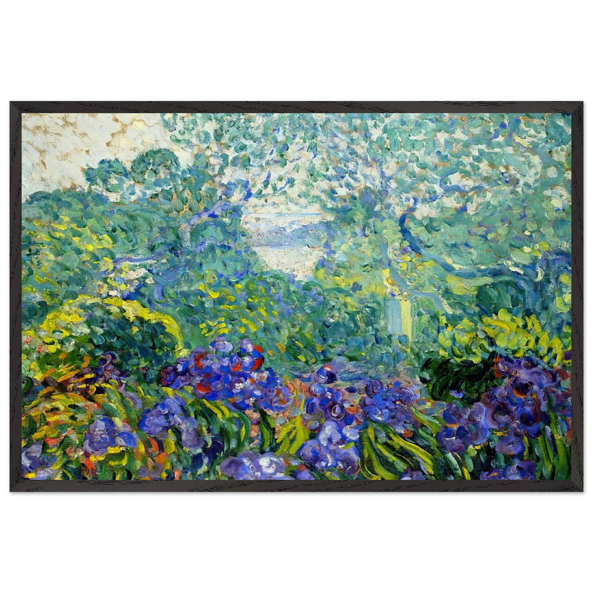 Landscape with Violet Irises by Louis Valtat, framed poster