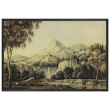 Landscape with Waterfall and Bridge by Konstantin Bogaevsky, framed poster