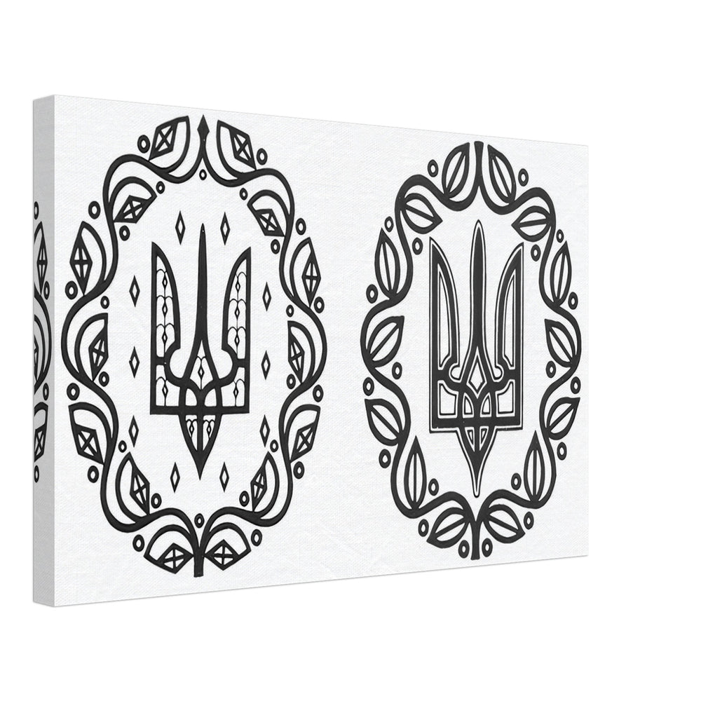 Large and Small State Emblems of the Ukrainian People Republic by Vasyl Hryhorovych Krychevsky, canvas