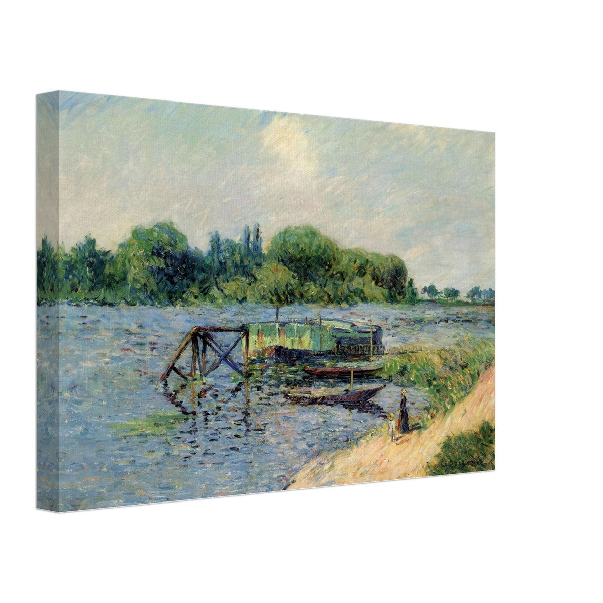 Laundry on the Seine at Herblay by Gustave Loiseau, canvas, view 2