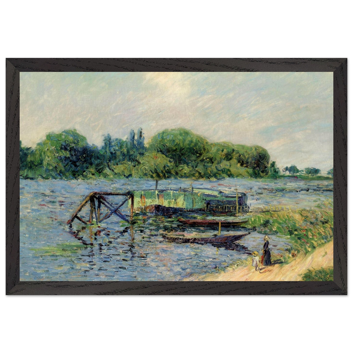 Laundry on the Seine at Herblay by Gustave Loiseau, framed poster, view 2