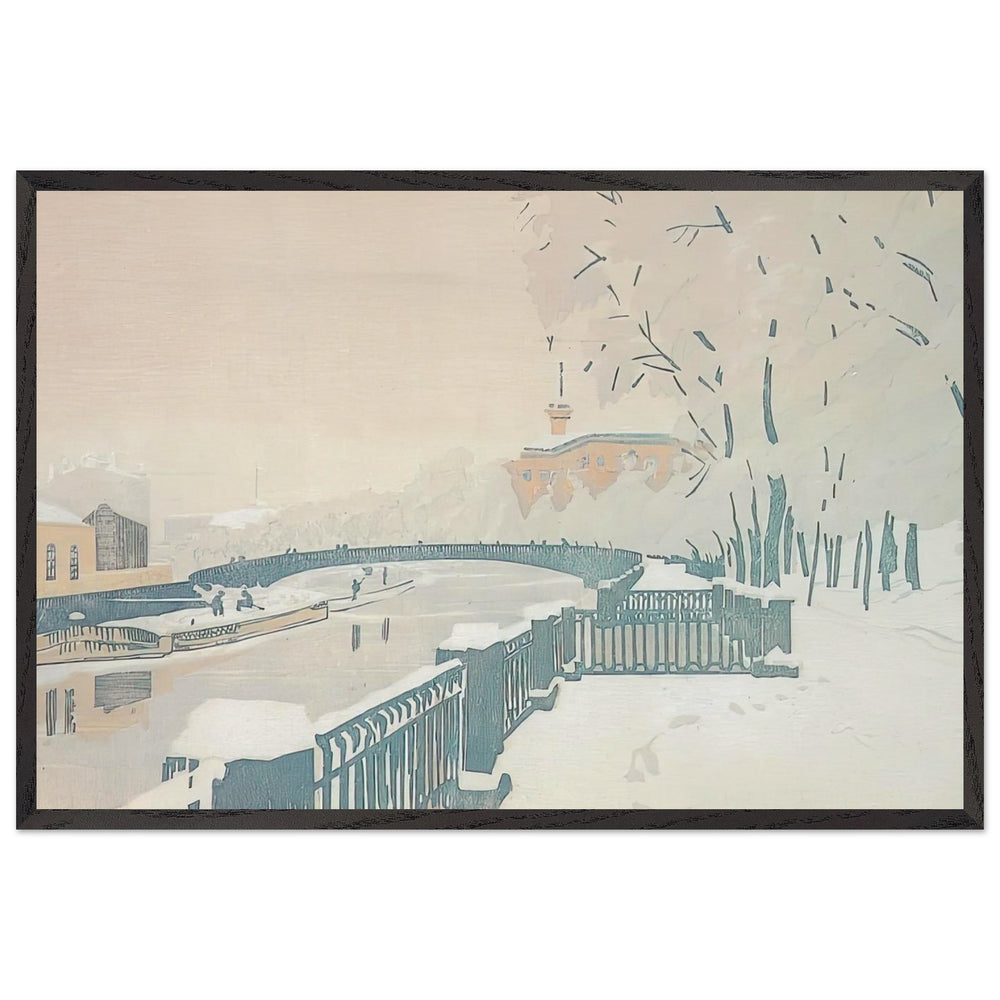 Leningrad. Summer Garden in Winter by Anna Ostroumova-Lebedeva, framed poster